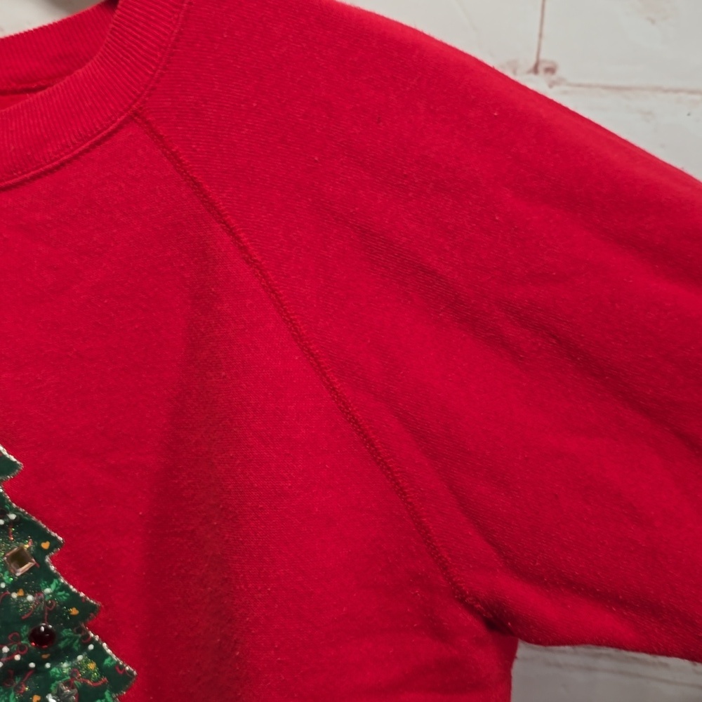 Hanes Her Way Christmas Sweatshirt Art to Wear Fashion Vintage Womens Size Large - Picture 8 of 12